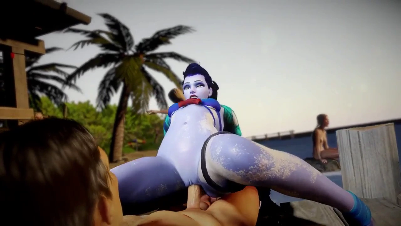 Passionate beach romp featuring widowmaker | Overwatch porn parody porn video